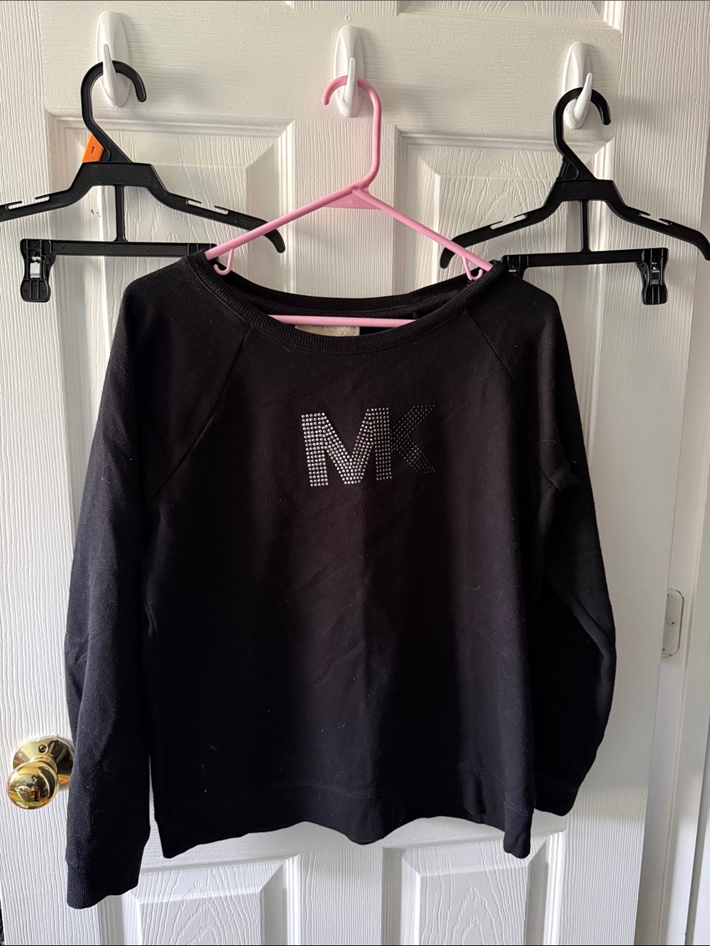 Michael Kors Black Crystal MK Logo Sweatshirt